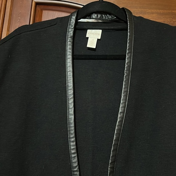 CHICO’S long black sleeveless cardigan Size 3 (XL) - Picture 2 of 8